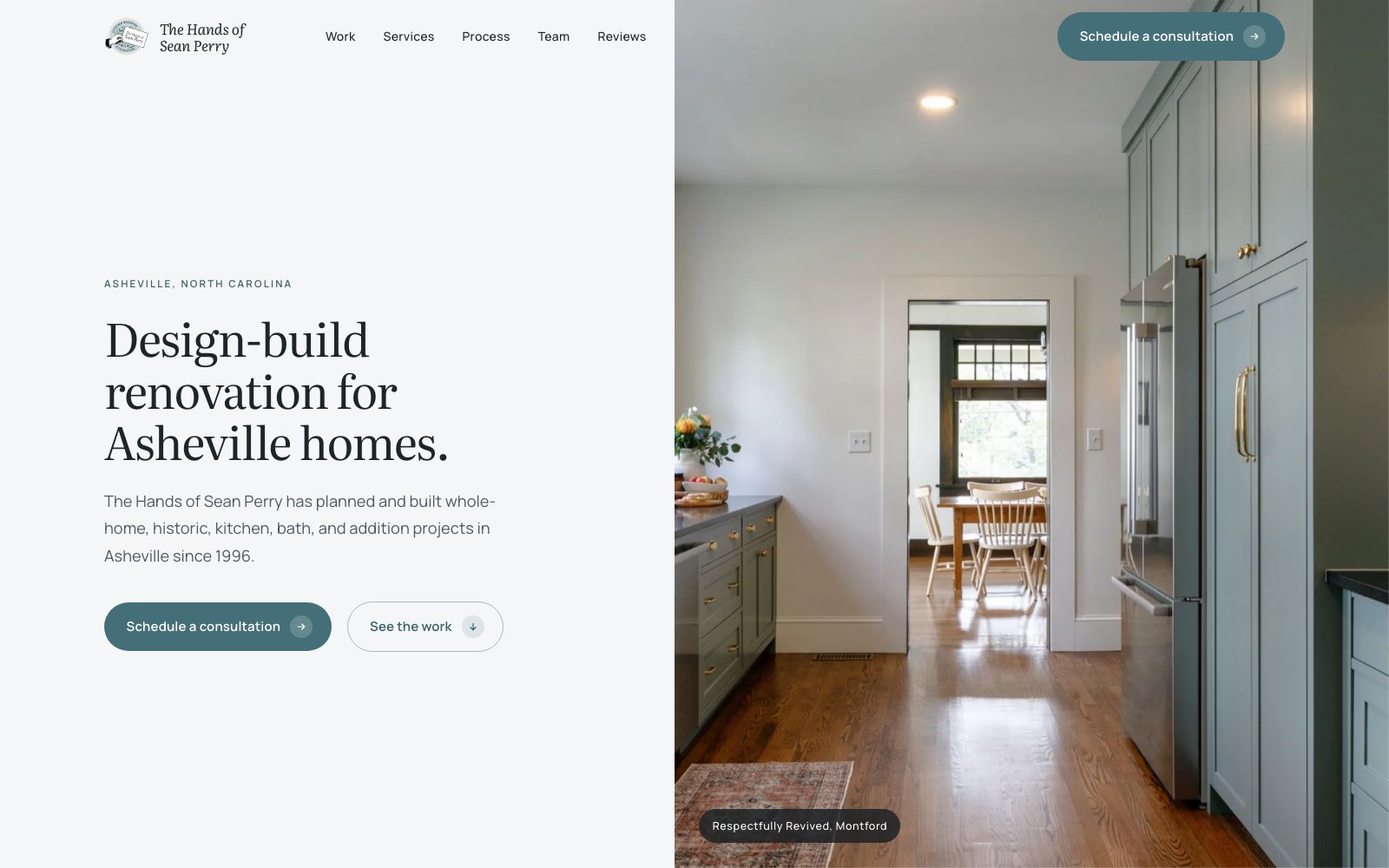 The new The Hands of Sean Perry homepage concept