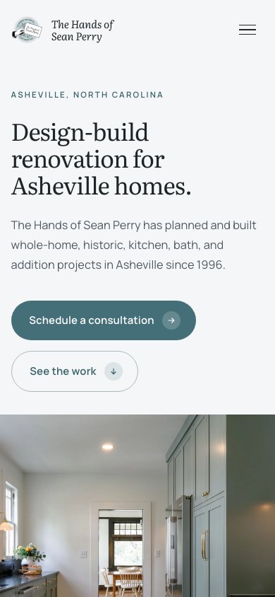 The new homepage on a phone