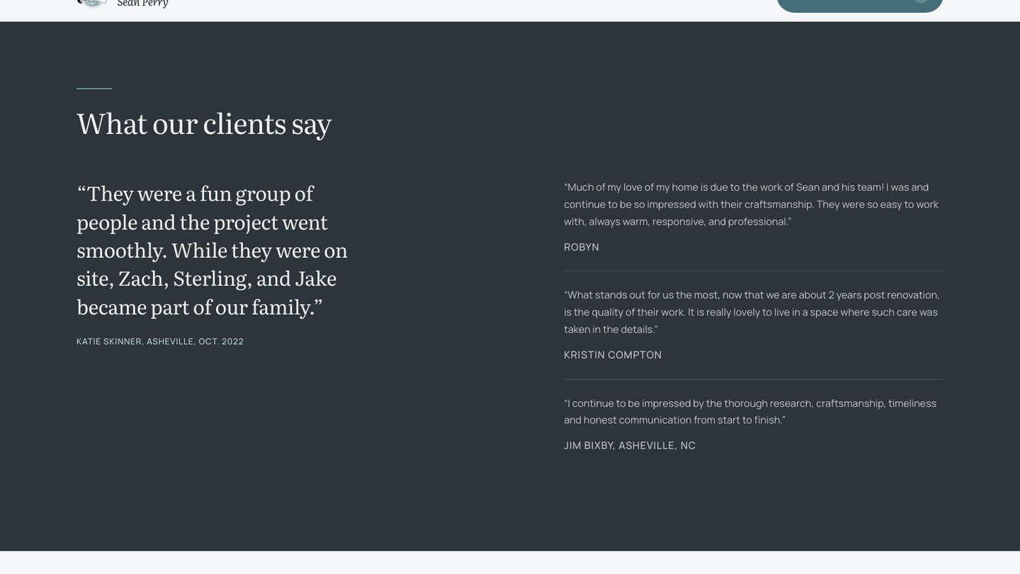 The reviews section of the new homepage